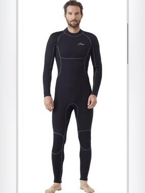 Men's Black Full-Body Long Sleeve Wetsuit -  XXL Short
